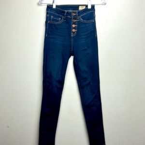 Dark blue size 23 high waisted super skinny jean Bridge by gly structured jeans